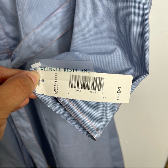 PENDLETON Blue Gingham Shirt Dress Cotton Belted Long Sleeve Western Size 4 NWT - Picture 10 of 15